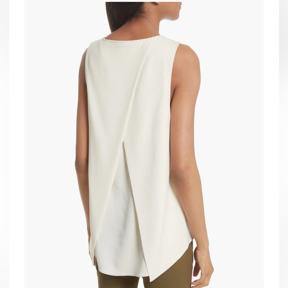 Rag & Bone Crepe Split Back Blouse Cream